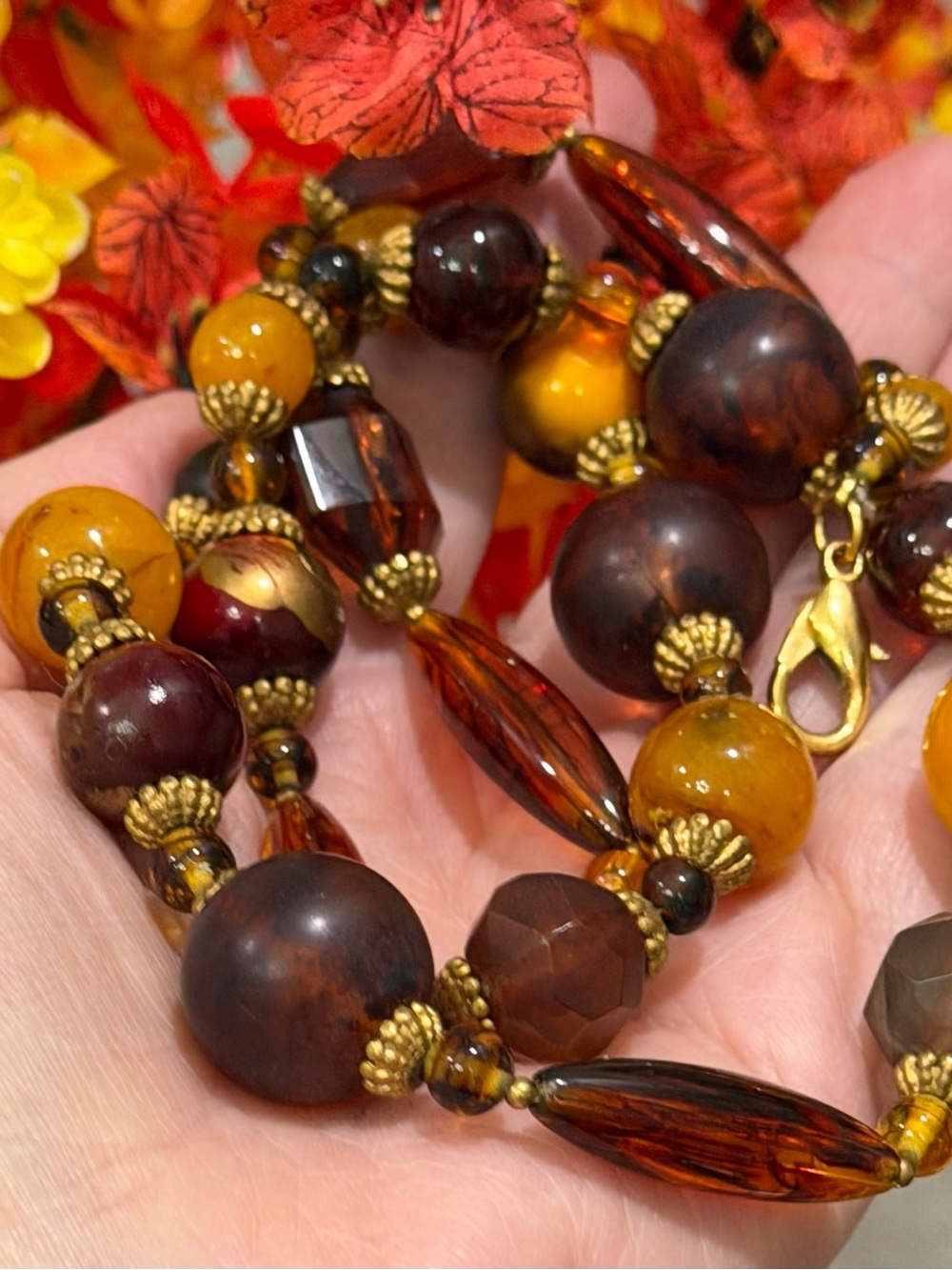 Vintage Murano Glass Foil Bead Necklace Attributed Likeness Hilary London 50g